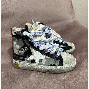 Golden Goose Baby's Francy Camouflage Star Sneakers 19 US 3.5 High Top Shoes